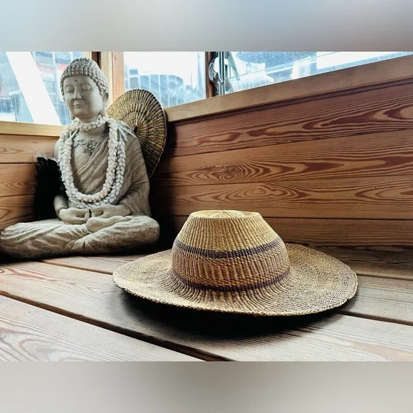 SOLD Woven Palmilla Wide Brim Hat - Picture 1 of 6